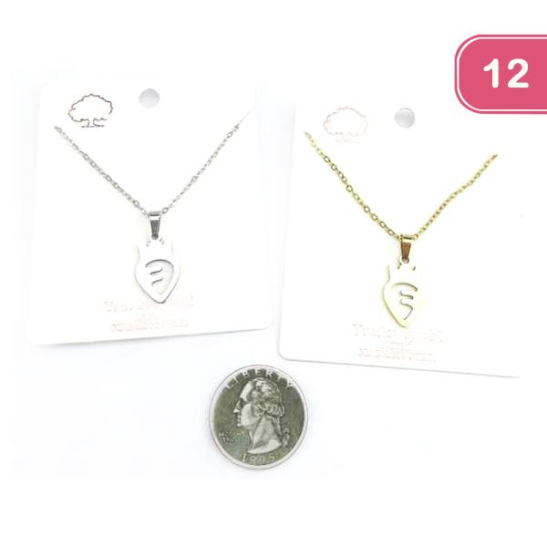 FASHION CARROT STAINLESS STEEL NECKLACE (12UNITS)