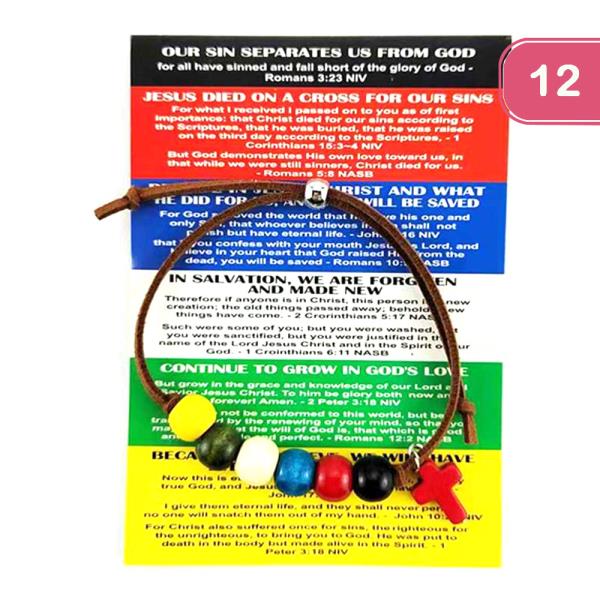 BEADED CROSS BRACELET (12 UNITS)