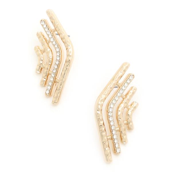 METAL RHINESTONE EARRING