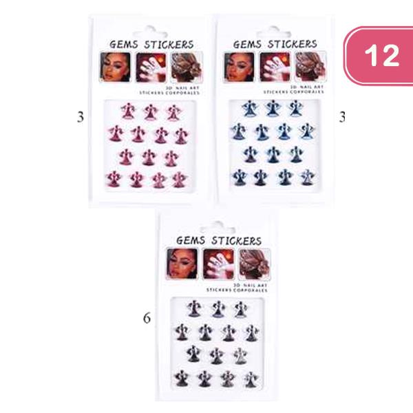 FASHION GEM STICKERS (12 UNITS)
