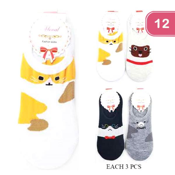 FASHION CAT SOCKS (12 UNITS)