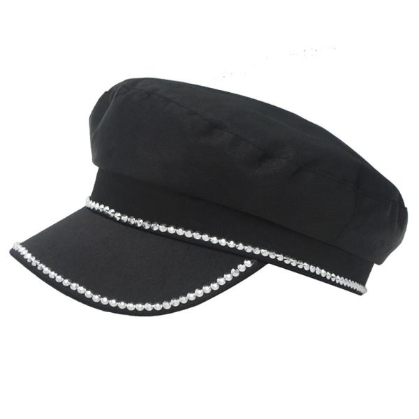 RS EMBELLISHED SATIN BAKER BOY CAP