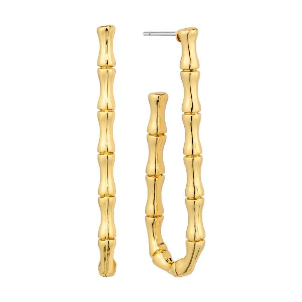 METAL U-SHAPE 40MM BAMBOO EARRINGS