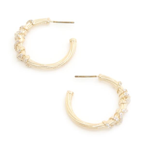 RHINESTONE KNOT OPEN CIRCLE EARRING