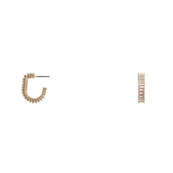 CRYSTAL EDGE METAL EARRING
