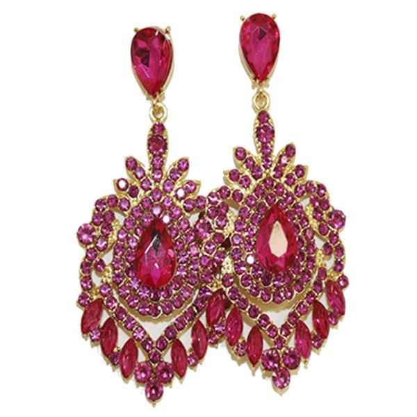COLOR GEMSTONE PARTY EARRING