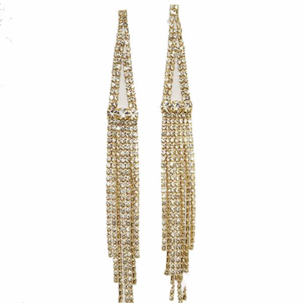 RHINESTONE FRINGE PARTY EARRING