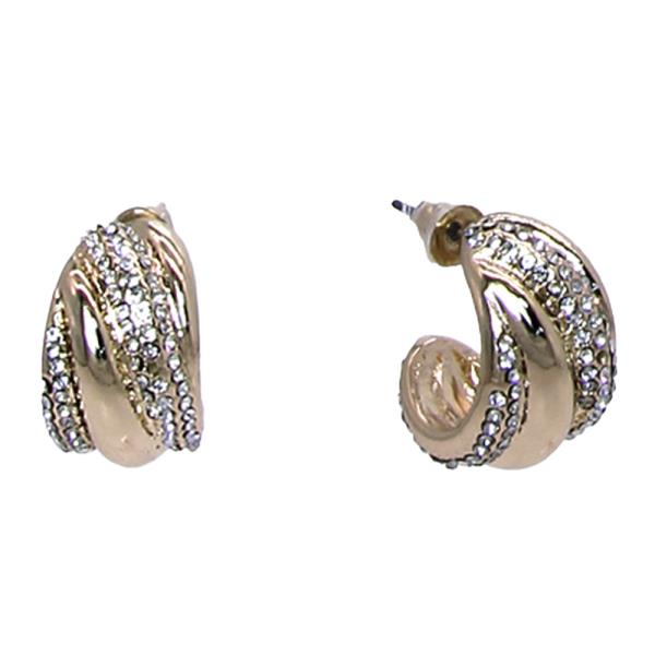 CHUNKY QUAD CRYSTAL HOOP EARRING