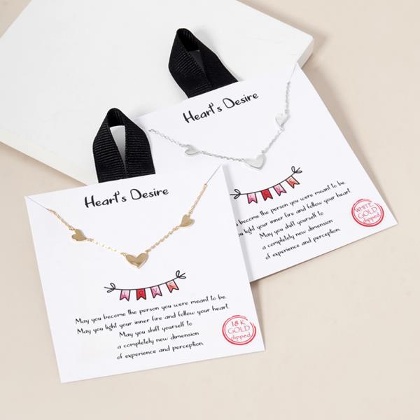 18K GOLD RHODIUM DIPPED HEART`S DESIRE NECKLACE