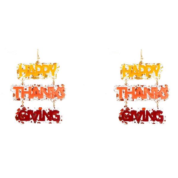 HAPPY THANKSGIVING EARRING