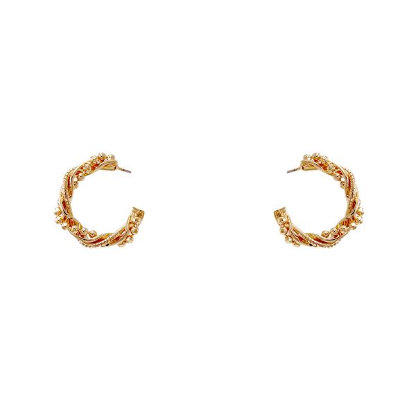 BALL LINK OPEN CIRCLE EARRING