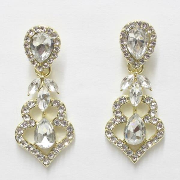 TEARDROP RHINESTONE DANGLE EARRING