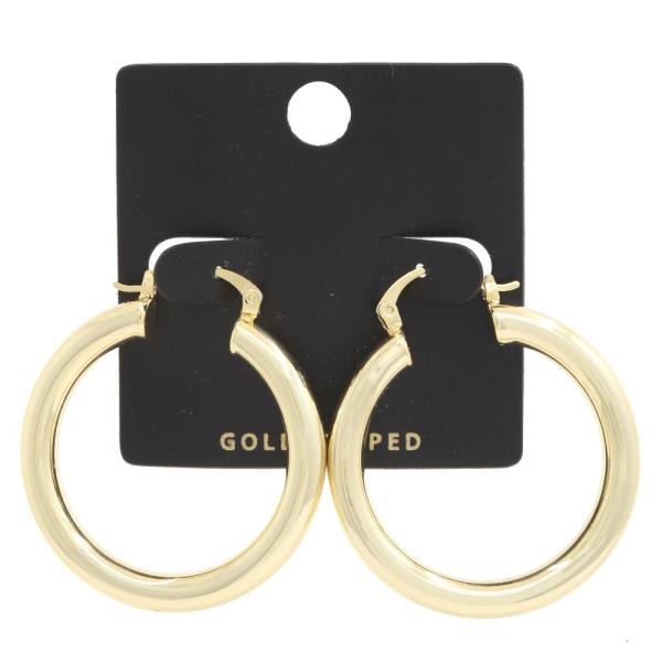 PIPE METAL GOLD DIPPED HOOP EARRING