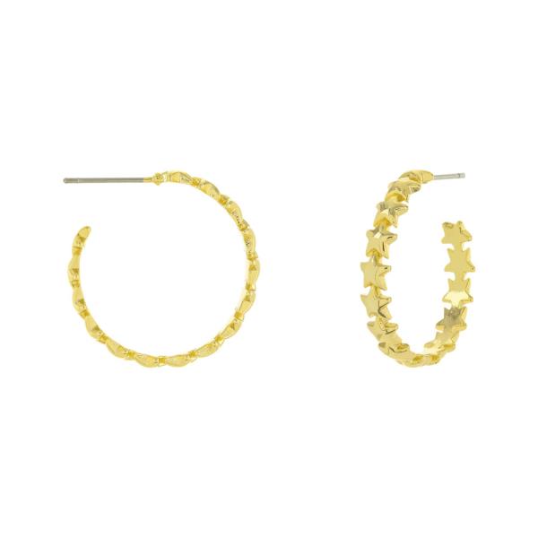 BRASS GOLD PLATED 1MILS/W COATING 22MM DIAMETER EARRING