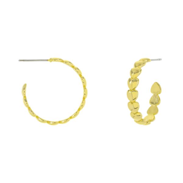 BRASS GOLD PLATED 1MILS/W-COATING 22MM DIAMETER HEART EARRING