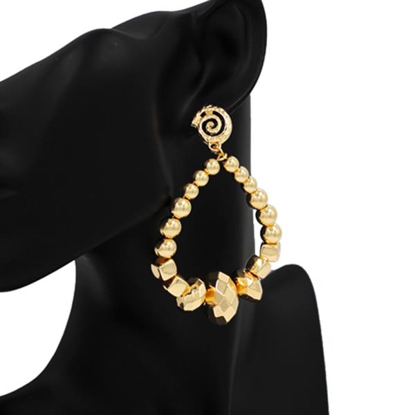 TEARDROP BEADED SWIRL DANGLE EARRING