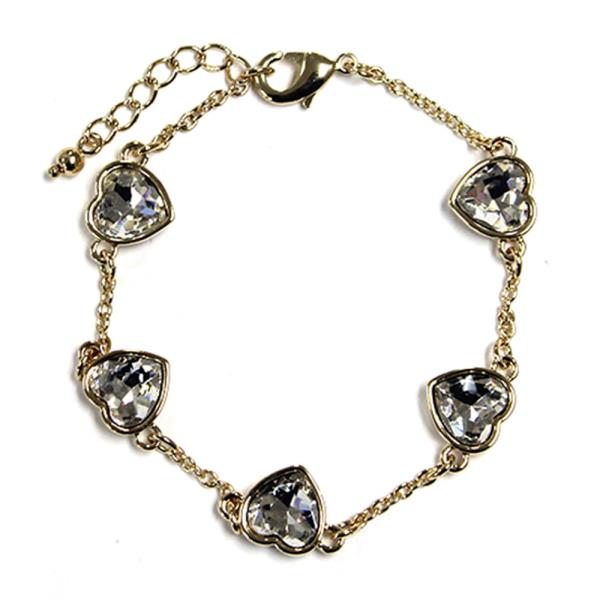 CRYSTAL HEART LINK BRACELET