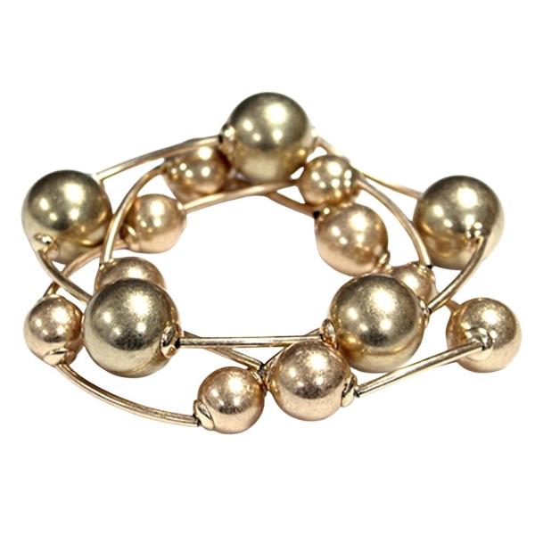 BALL BEAD METAL BAR BRACELET SET