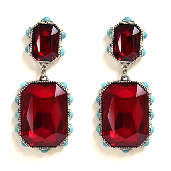 DOUBLE CRYTAL DANGLE EARRING