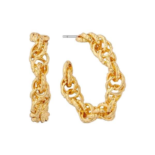 CIRCLE LINK OPEN HOOP EARRING