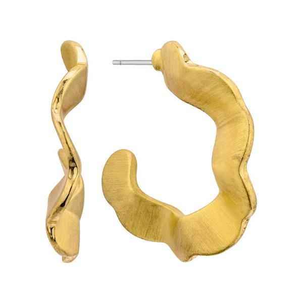 WAVY METAL HOOP EARRING