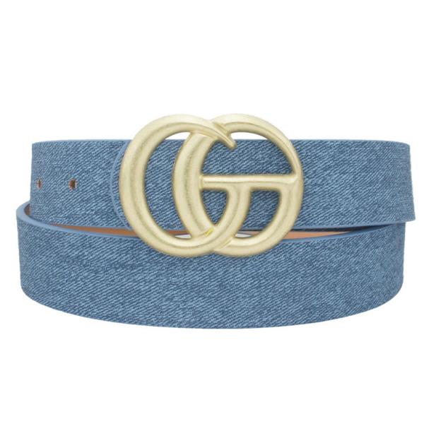 DENIM PU GO BUCKLE BELT