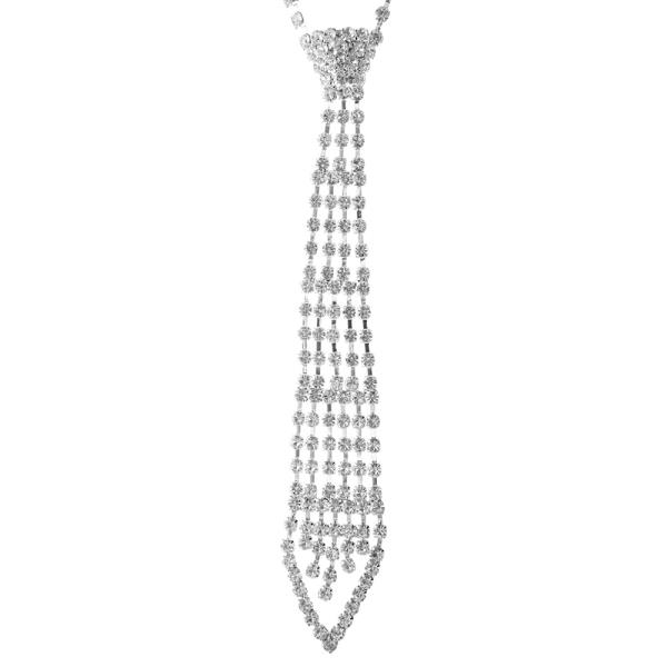 RHINESTONE 6MM CRYSTAL TIE NECKLACE
