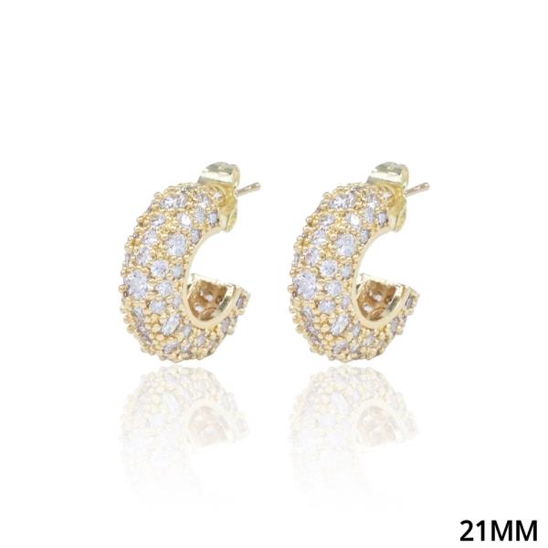 A CLASSIC HOOP PAVE CZ EARRING