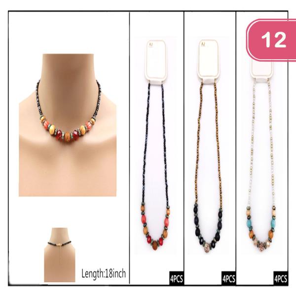 FASHION BEADED  NECKLACE (12 UNITS)