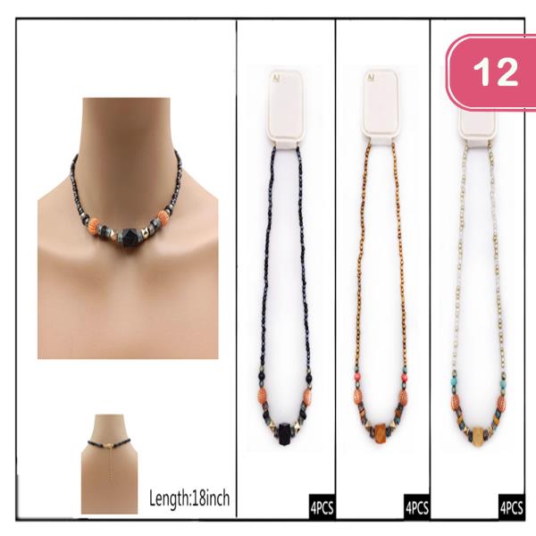 FASHION BEADED NECKLACE (12 UNITS)