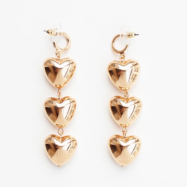 TRIPLE HEART DANGLE EARRING