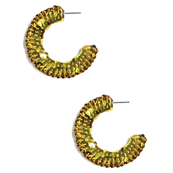 SEQUIN HOOP EARRING