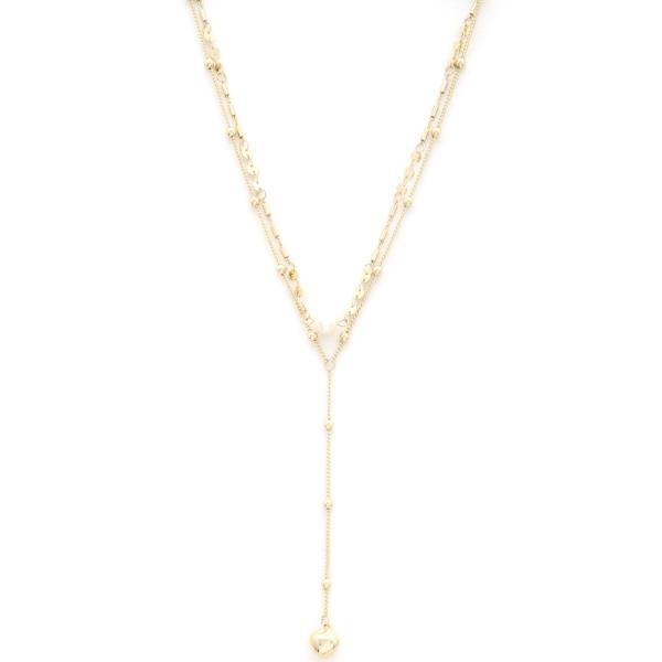BEADED Y SHAPE NECKLACE