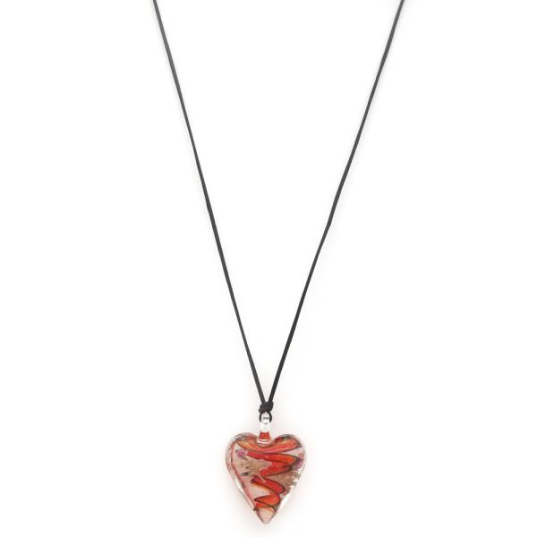 FLOWER HEART PUFFY HEART NECKLACE