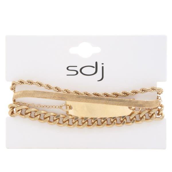 SDJ METAL PLATE BRACELET SET