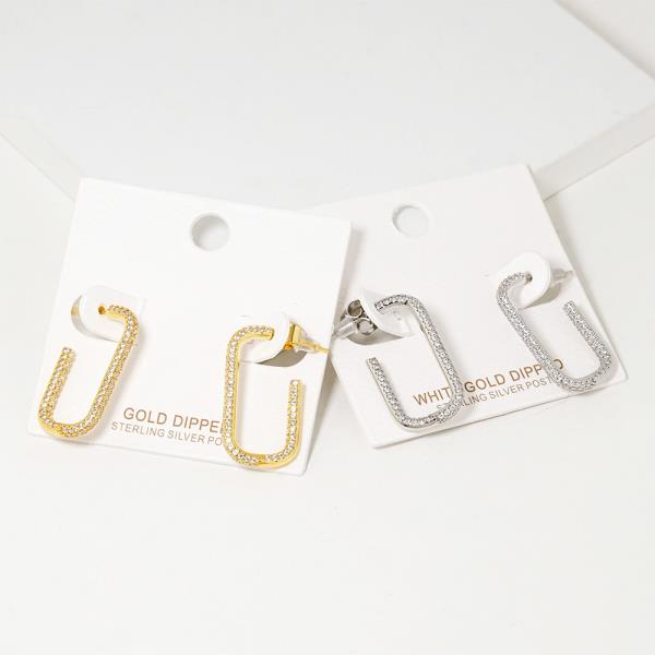 OPEN OVAL CZ GOLD DIPPED EARRING