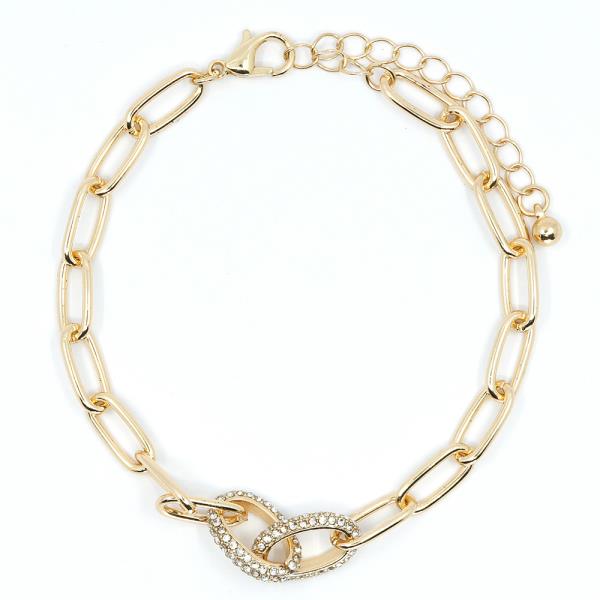 RHINESTONE OVAL LINK BRACELET