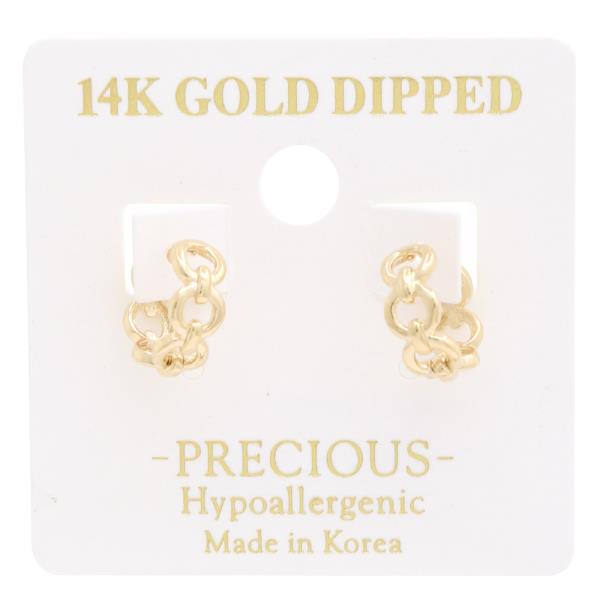 14 GOLD DIPPED HYPOALLERGENIC CIRCLE LINK HUGGIE EARRING