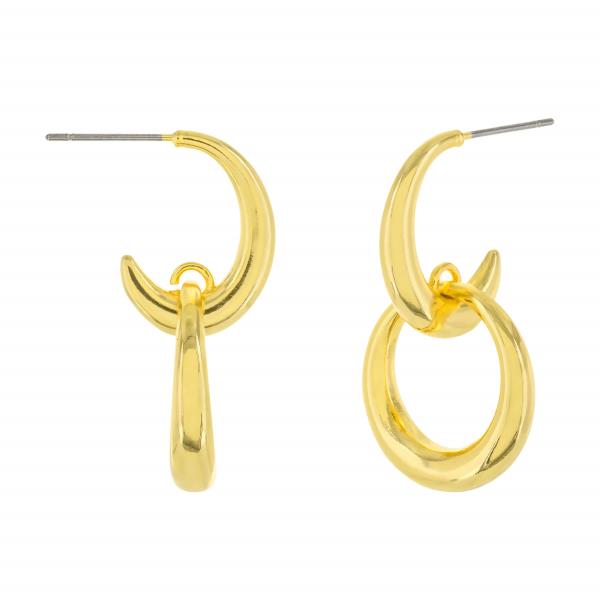 METAL ROUND DANGLE EARRING