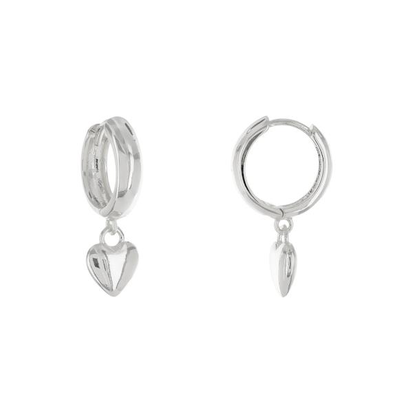 DAINTY HEART CHARM HUGGIE EARRING
