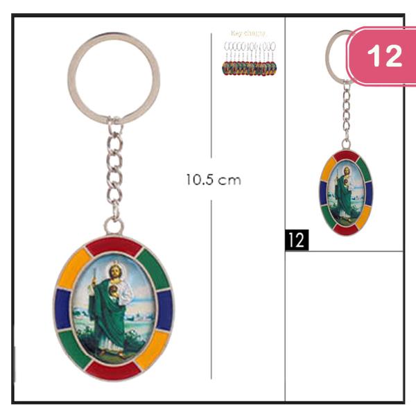 FASHION ST JUDE COLORFUL OVAL KEYCHAIN(12UNITS0