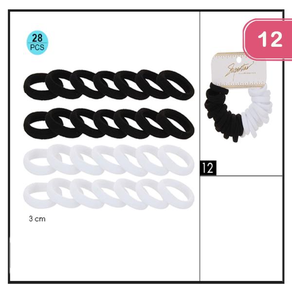 BLACK AND WHITE HAIR CLIP (12 UNITS)
