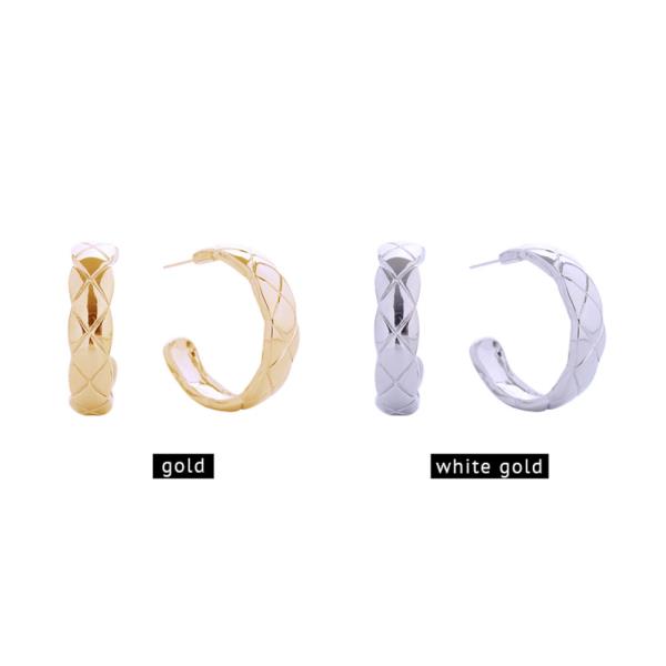 14K GOLD/WHITE GOLD DIPPED POST EARRINGS