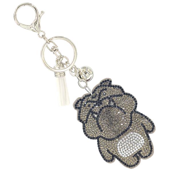 RHINESTONE BULLDOG KEYCHAIN