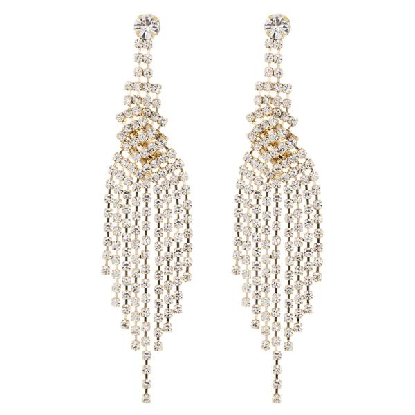 RHINESTONE RIBBON CURTAIN EARRING