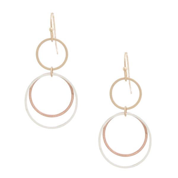 TRIPLE CIRCLE DANGLE EARRING