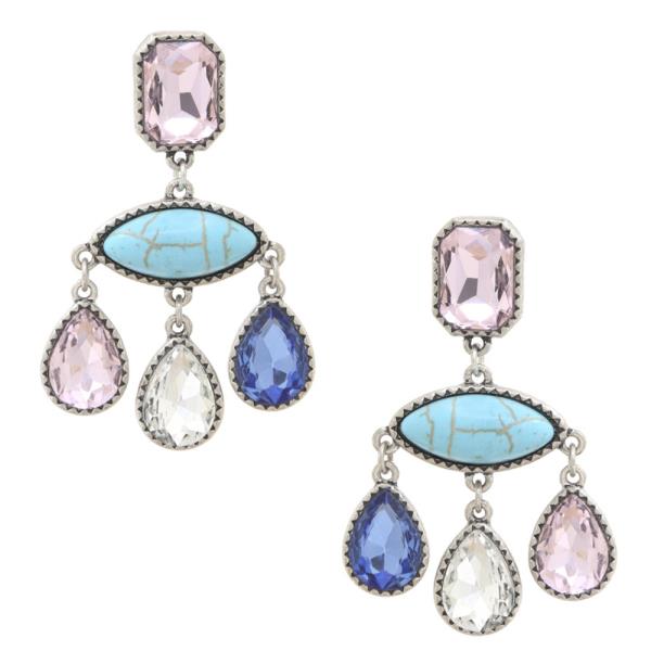 TURQUOISE TEARDROP DANGLE EARRING