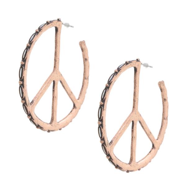 PEACE SIGN METAL EARRING