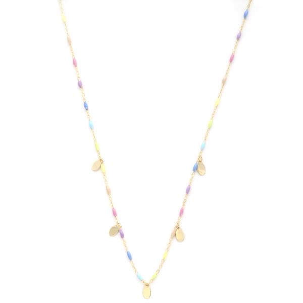 MARQUISE CHARM BEADED NECKLACE
