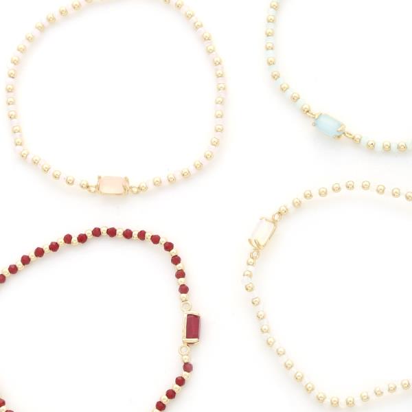 SEMI PRECIOUS STONE BEADED BRACELET